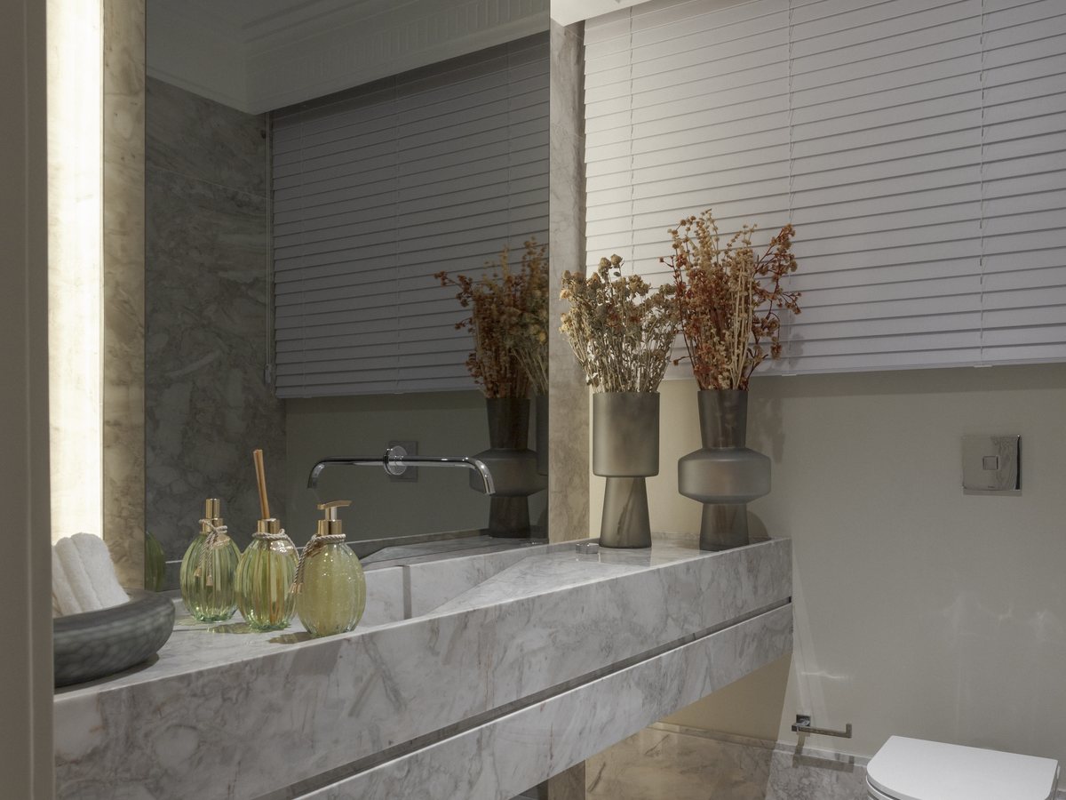 Lavabo em Mármore Branco Paraná